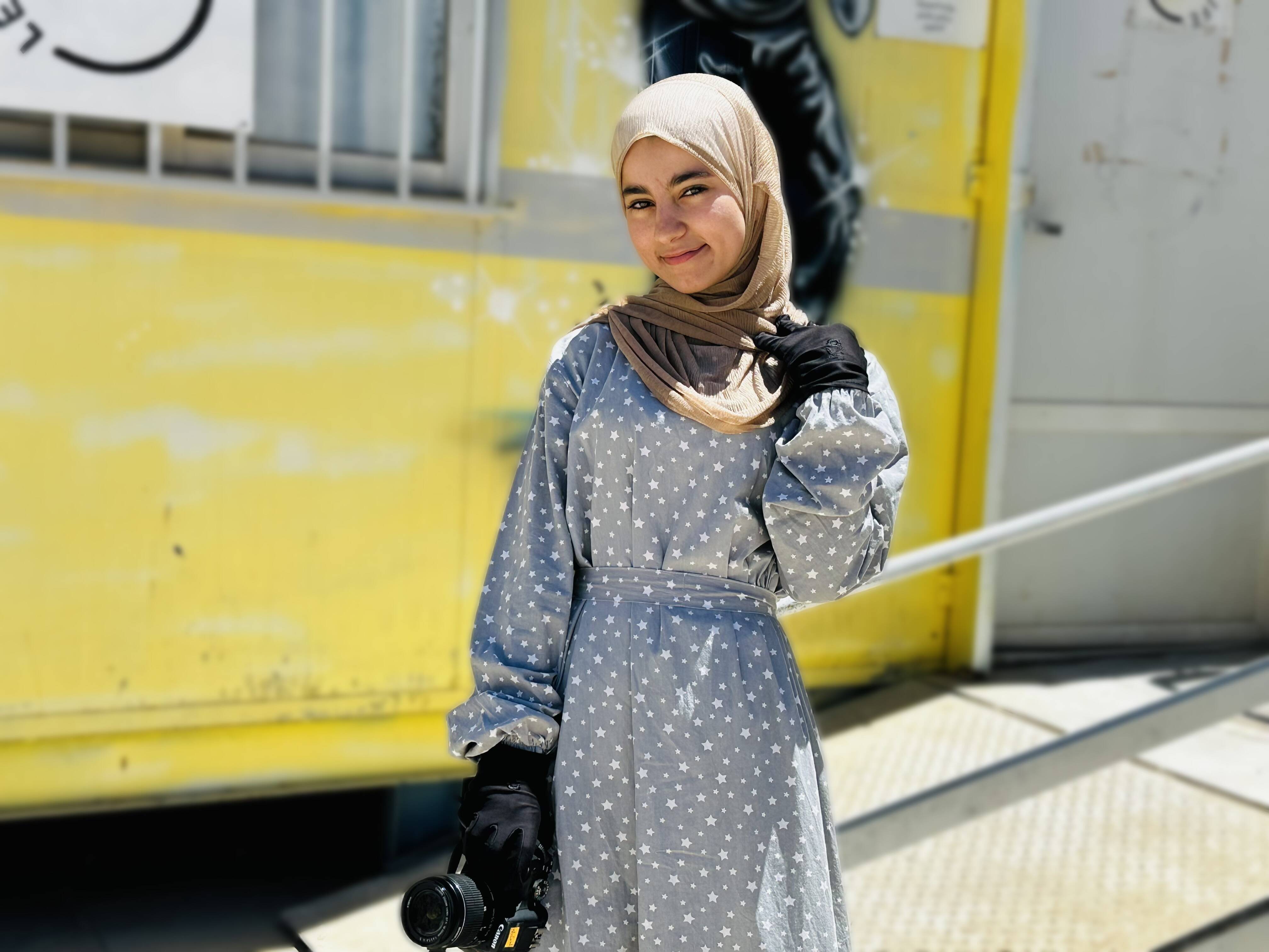 Girl posing in Zaatari